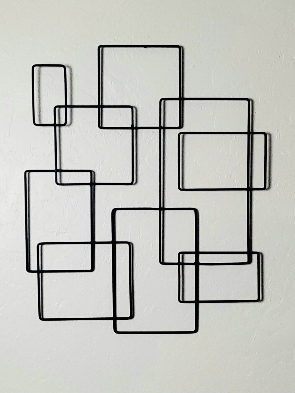 Vintage Brutalist Geometric Black Metal Wall Decor